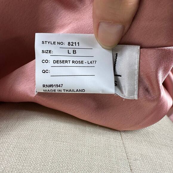 SOCIAL BRIDESMAIDS 8211 Asymmetrical One Shoulder Cowl Maxi Slip Dress Pink L - Picture 7 of 7